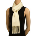 Ivory White Mercerized Wool Pashmina